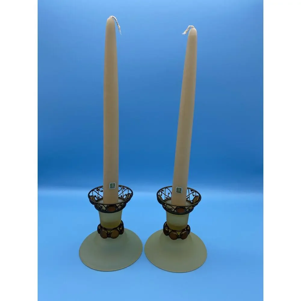 Partylite Paris Retro Amber Holders Candle Assortment Frost Filigree Retired - Picture 5 of 14